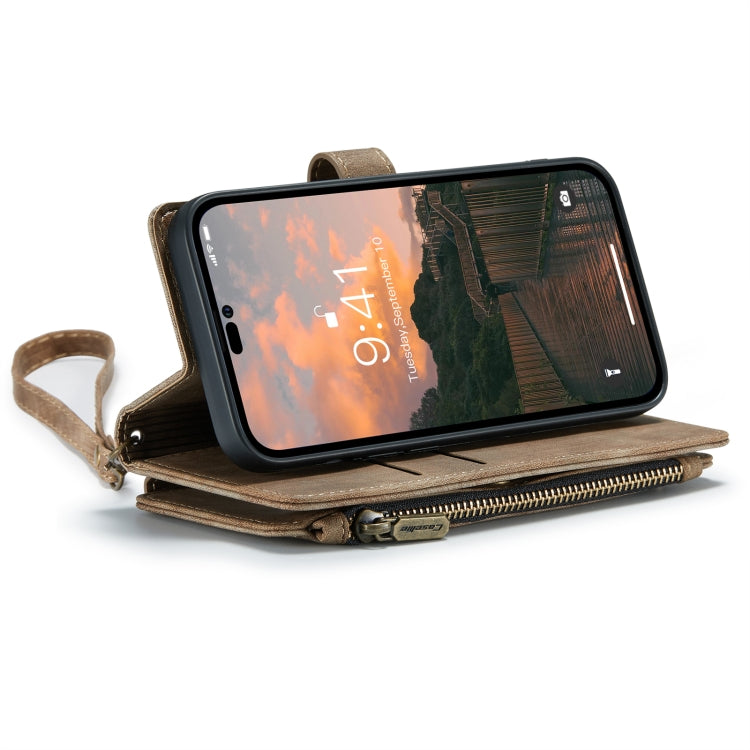 For iPhone 14 Pro CaseMe C30 Multifunctional Phone Leather Case(Brown)