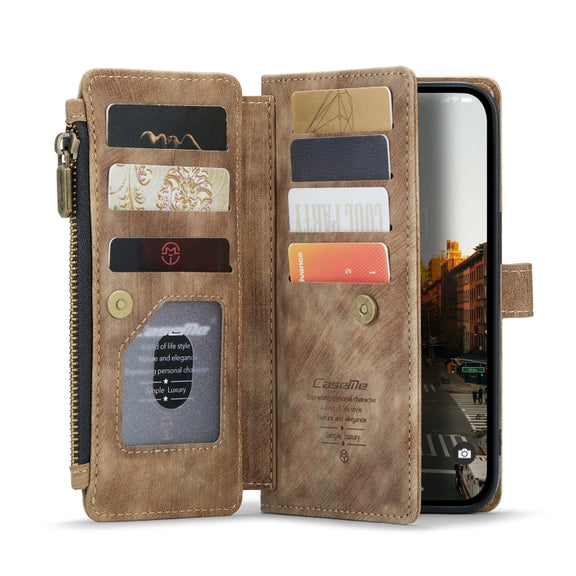 For iPhone 14 Pro Max CaseMe C30 Multifunctional Phone Leather Case (Brown)