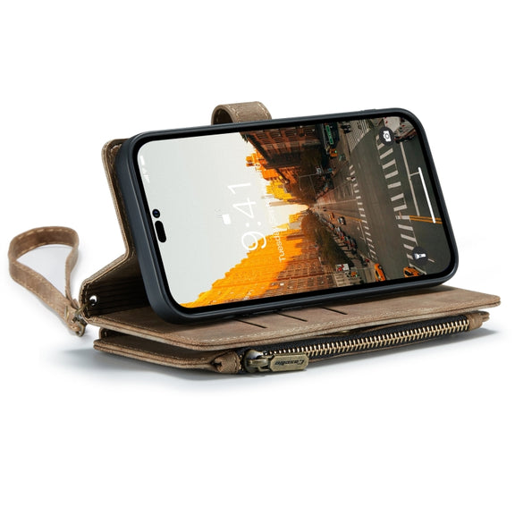 For iPhone 14 Pro Max CaseMe C30 Multifunctional Phone Leather Case (Brown)