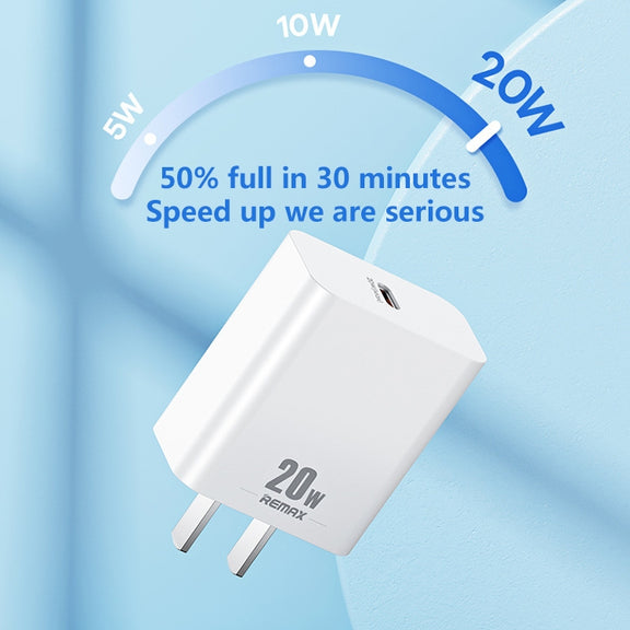 REMAX RP-U5 Extreme 2 Series 20W PD Charger + 1m USB-C / Type-C to 8 Pin Fast Charge Data Cable Set, Specification:EU Plug(White)