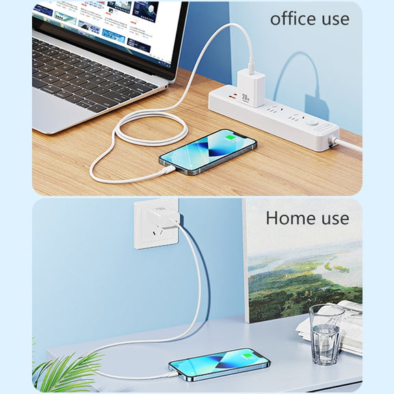 REMAX RP-U5 Extreme 2 Series 20W PD Charger + 1m USB-C / Type-C to 8 Pin Fast Charge Data Cable Set, Specification:EU Plug(White)