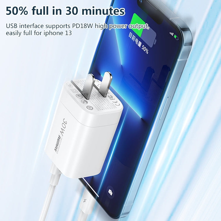 REMAX RP-U6 Magic Speed Series 30W USB+USB-C / Type-C Foldable Fast Charger, Specification:CN Plug(White)