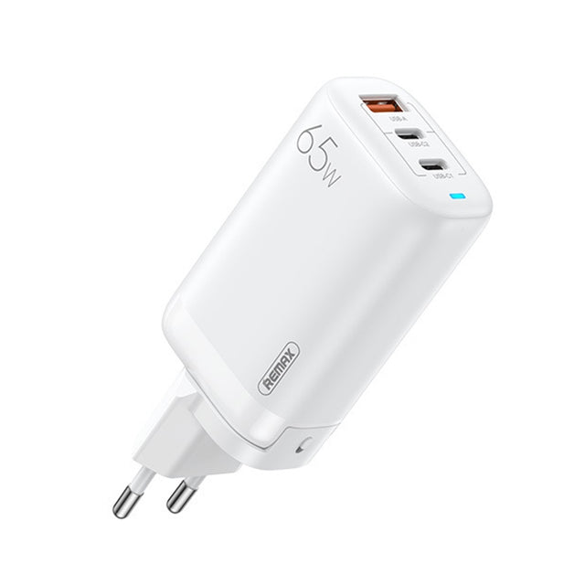 REMAX RP-U55 Territory Series 65W USB+Dual USB-C / Type-C Interface Fast Charger, Specification:EU Plug(White)