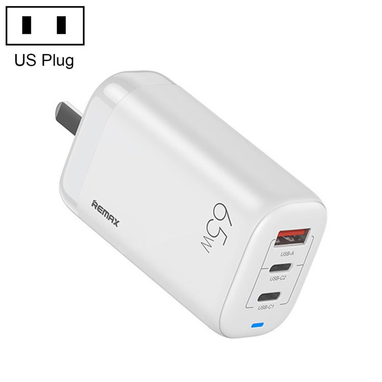REMAX RP-U55 Territory Series 65W USB+Dual USB-C / Type-C Interface Fast Charger, Specification:US Plug (White)