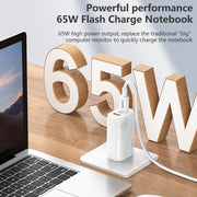 REMAX RP-U55 Territory Series 65W USB+Dual USB-C / Type-C Interface Fast Charger, Specification:US Plug (White)