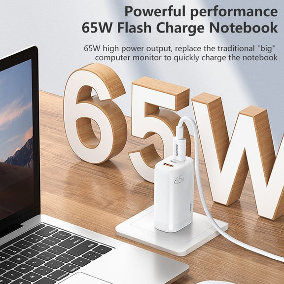 REMAX RP-U55 Territory Series 65W USB+Dual USB-C / Type-C Interface Fast Charger, Specification:US Plug (White)