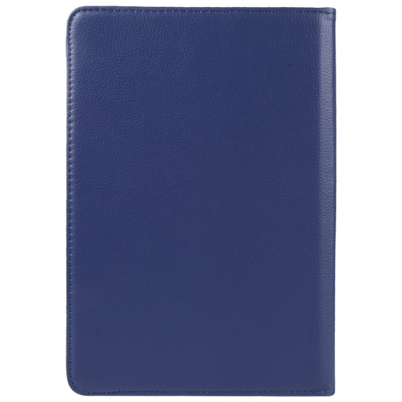 For 10 inch Tablet 360 Degree Rotation Litchi Texture Flip Leather Tablet Case(Blue)