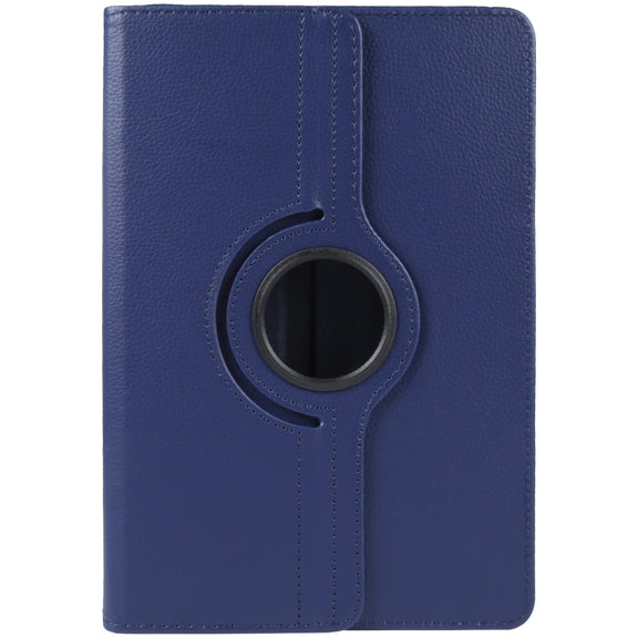 For 10 inch Tablet 360 Degree Rotation Litchi Texture Flip Leather Tablet Case(Blue)