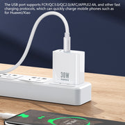 REMAX RP-U82 30W USB+USB-C/Type-C Dual Interface Fast Charger, Specification:US Plug(White)