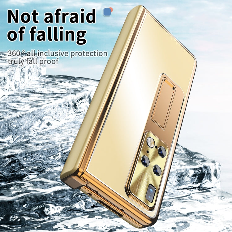 For Huawei Mate X2 Aluminum Alloy Double Hinge Shockproof Phone Protective Case(Champagne Gold)