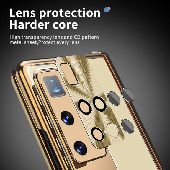 For Huawei Mate X2 Aluminum Alloy Double Hinge Shockproof Phone Protective Case(Champagne Gold)