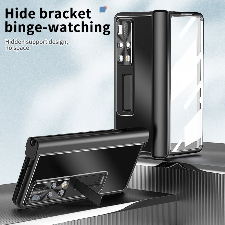 For Huawei Mate X2 Aluminum Alloy Double Hinge Shockproof Phone Protective Case(Black)