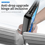 For Huawei Mate X2 Magnetic Hinges Plating Phone Case with Holder(Black)