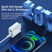 REMAX RP-U68 20W USB+USB-C/Type-C Dual Interface Fast Charger Set, Specification:US Plug(White)
