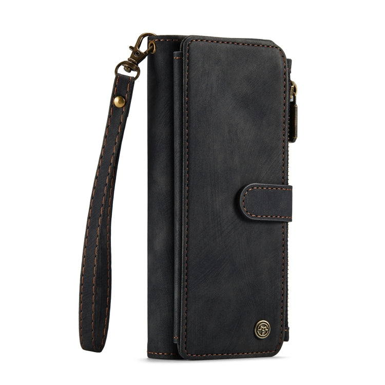 For Samsung Galaxy Z Fold5 CaseMe C30 Multifunctional Card Slots Zipper Phone Leather Phone Case(Black)