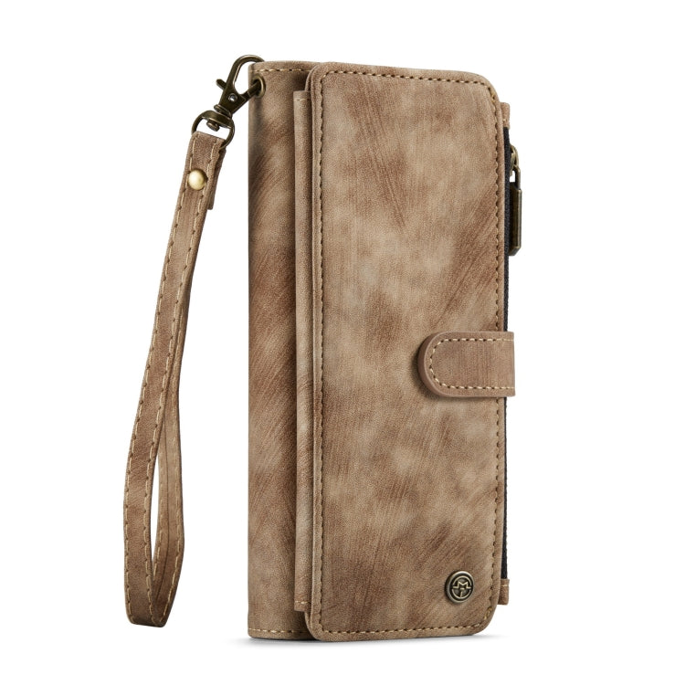 For Samsung Galaxy Z Fold5 CaseMe C30 Multifunctional Card Slots Zipper Phone Leather Phone Case(Brown)
