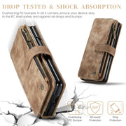 For Samsung Galaxy Z Fold5 CaseMe C30 Multifunctional Card Slots Zipper Phone Leather Phone Case(Brown)