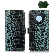 For Huawei Nova Y90/Enjoy 50 Pro Crocodile Top Layer Cowhide Leather Phone Case(Green)