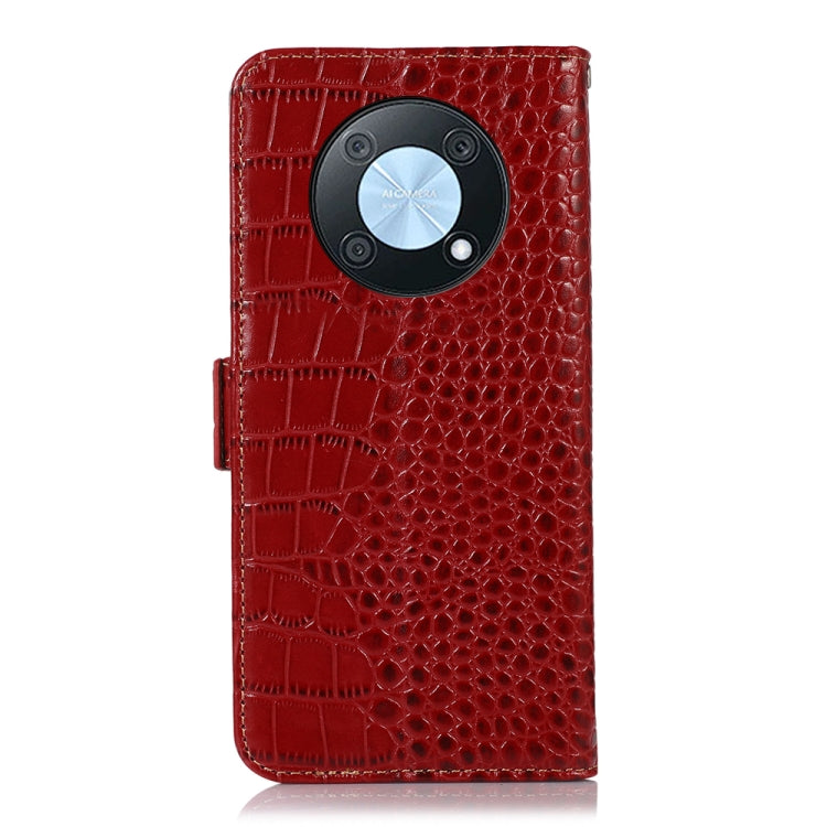 For Huawei Nova Y90/Enjoy 50 Pro Crocodile Top Layer Cowhide Leather Phone Case(Red)
