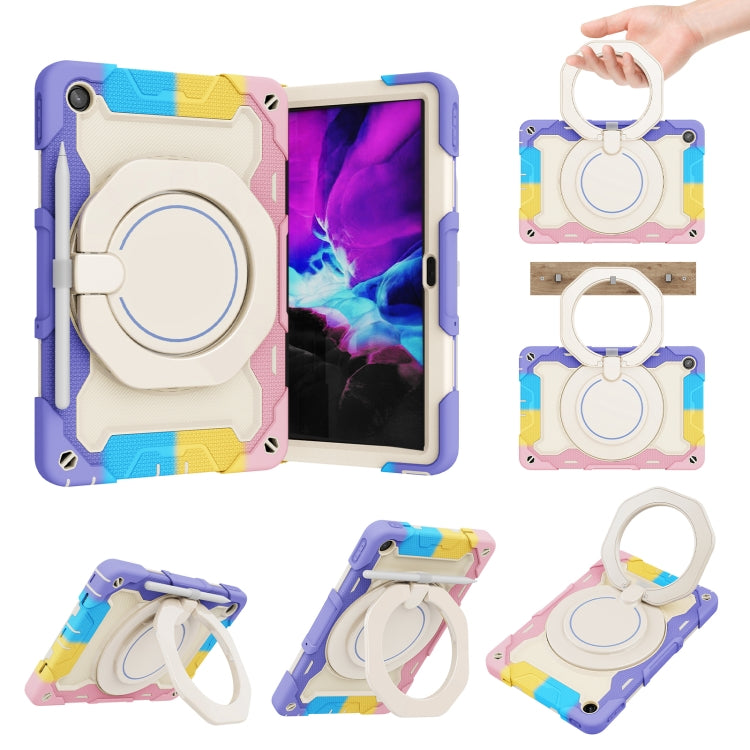 For Lenovo Tab M10 Plus 3rd Gen Armor Contrast Color Silicone + PC Tablet Case(Colorful Pink)