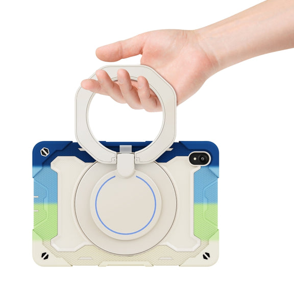 For Lenovo Tad P11 Armor Contrast Color Silicone + PC Tablet Case(Colorful Blue)