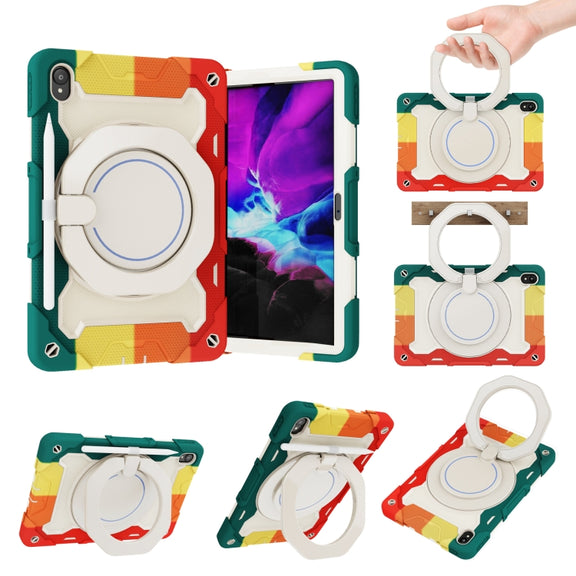 For Lenovo Tad P11 Armor Contrast Color Silicone + PC Tablet Case(Colorful Red)