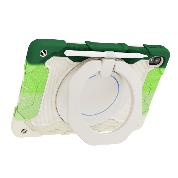 For Lenovo Tad P11 Armor Contrast Color Silicone + PC Tablet Case(Colorful Green)