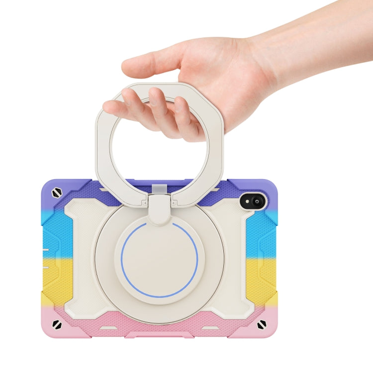 For Lenovo Tad P11 Armor Contrast Color Silicone + PC Tablet Case(Colorful Pink)