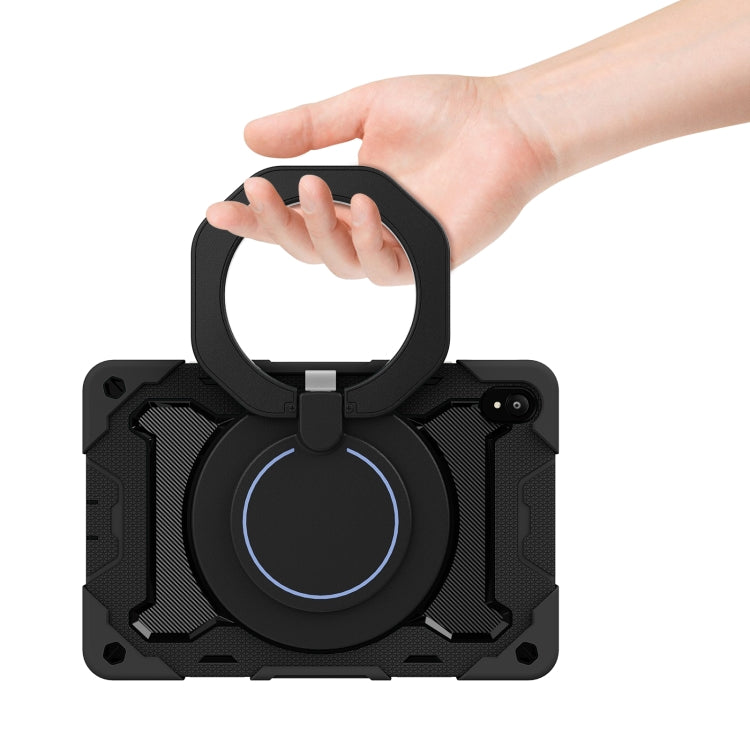 For Lenovo Tad P11 Armor Contrast Color Silicone + PC Tablet Case(Black)