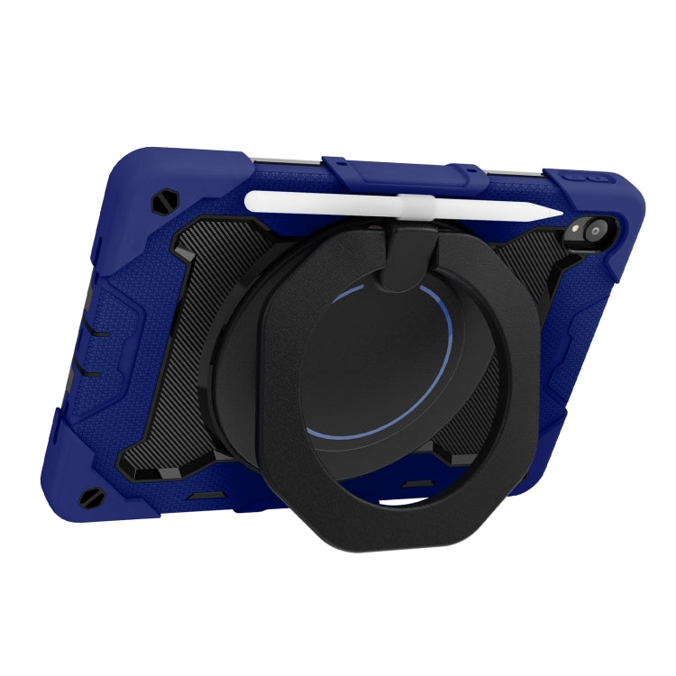 For Lenovo Tad P11 Armor Contrast Color Silicone + PC Tablet Case(Navy Blue)