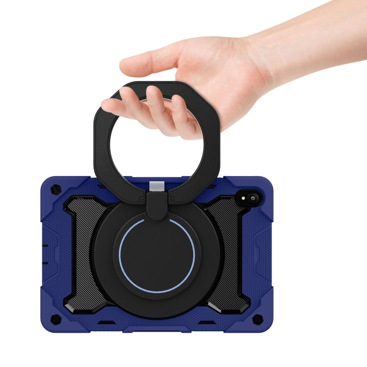 For Lenovo Tad P11 Armor Contrast Color Silicone + PC Tablet Case(Navy Blue)