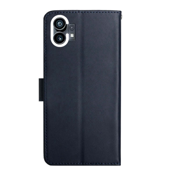 For Nothing Phone 1 Genuine Leather Fingerprint-proof Horizontal Flip Phone Case(Blue)
