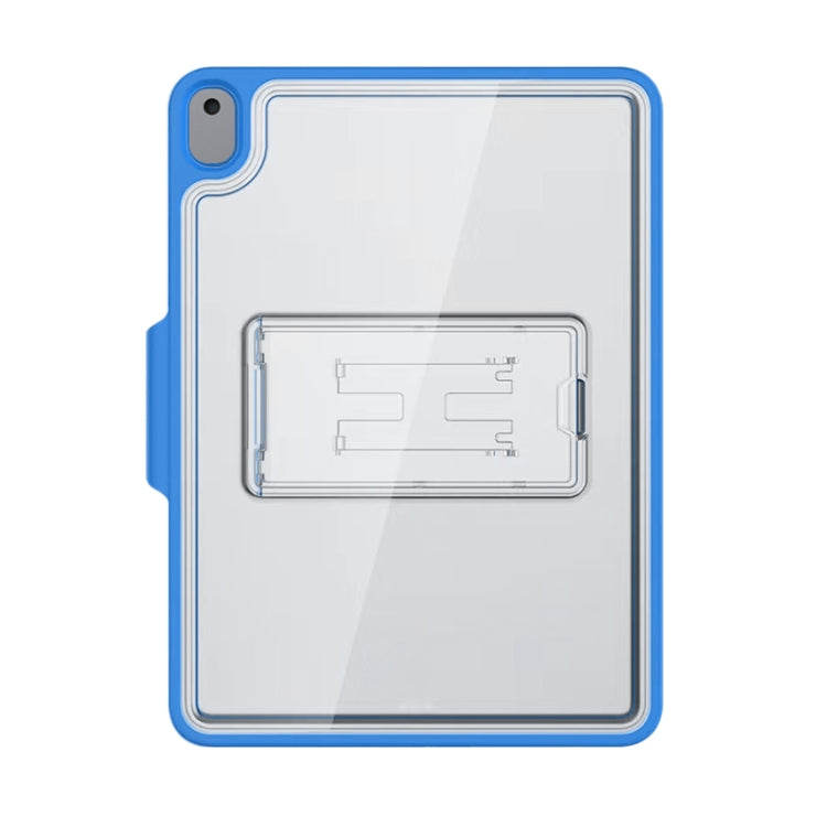 Mutural Transparent Holder Tablet Case For iPad 10.2 2021 / 2020 / 2019 / 10.5(Blue)
