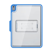 Mutural Transparent Holder Tablet Case For iPad 10.2 2021 / 2020 / 2019 / 10.5(Blue)