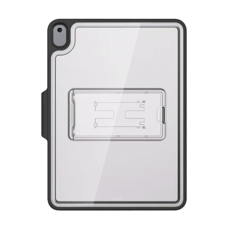 Mutural Transparent Holder Tablet Case For iPad 10.2 2021 / 2020 / 2019 / 10.5(Black)