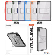 Mutural Transparent Holder Tablet Case For iPad 10.2 2021 / 2020 / 2019 / 10.5(Orange)