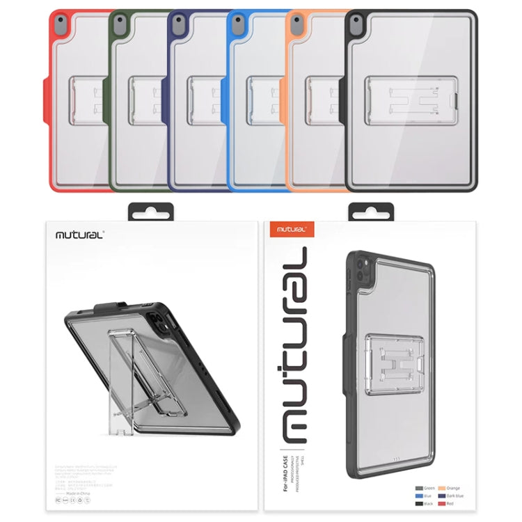 Mutural Transparent Holder Tablet Case For iPad 10.2 2021 / 2020 / 2019 / 10.5(Black)