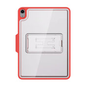 Mutural Transparent Holder Tablet Case For iPad Air 2022/ 2020 10.9(Red)