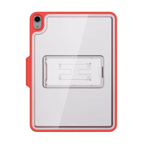 Mutural Transparent Holder Tablet Case For iPad Air 2022/ 2020 10.9(Red)