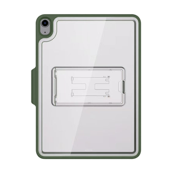 Mutural Transparent Holder Tablet Case For iPad Air 2022/ 2020 10.9(Army Green)
