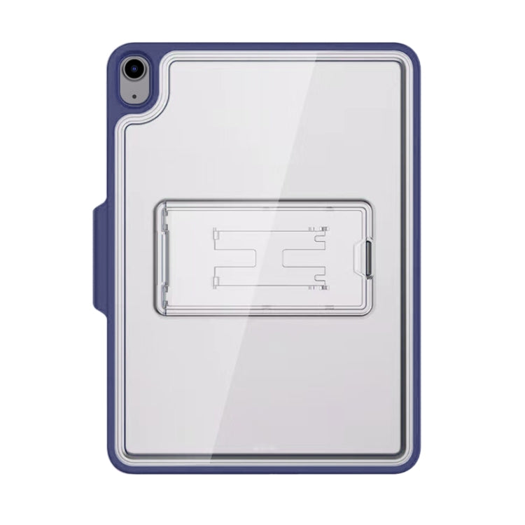 Mutural Transparent Holder Tablet Case For iPad Air 2022/ 2020 10.9(Navy Blue)