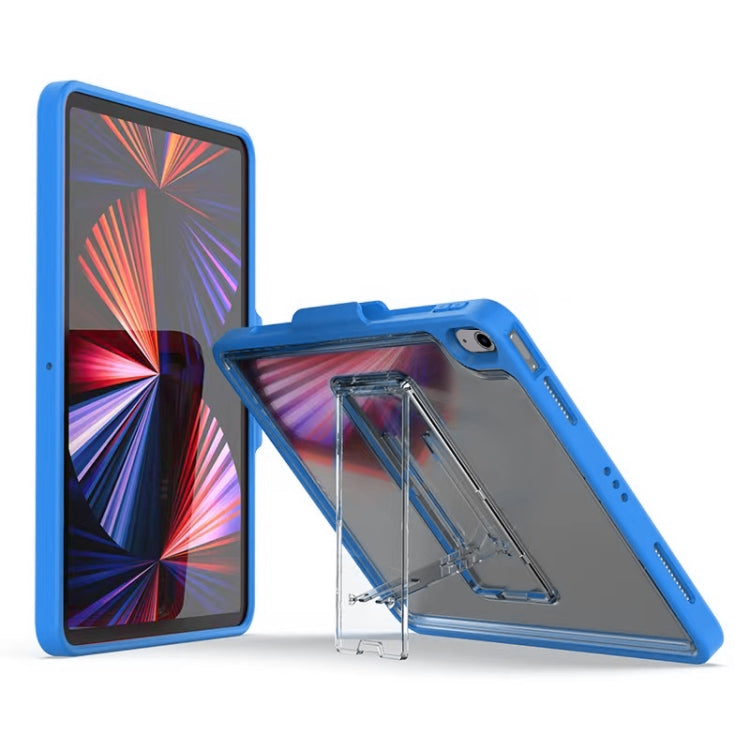 Mutural Transparent Holder Tablet Case For iPad Air 2022/ 2020 10.9(Blue)