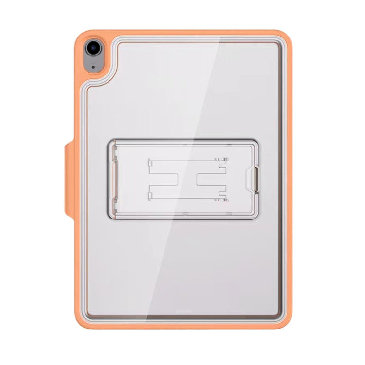 Mutural Transparent Holder Tablet Case For iPad Air 2022/ 2020 10.9(Orange)