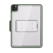 For iPad Pro 11 2022 / 2021 / 2020 / 2018 Mutural Transparent Holder Tablet Case(Army Green)