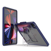 For iPad Pro 11 2022 / 2021 / 2020 / 2018 Mutural Transparent Holder Tablet Case(Navy Blue)