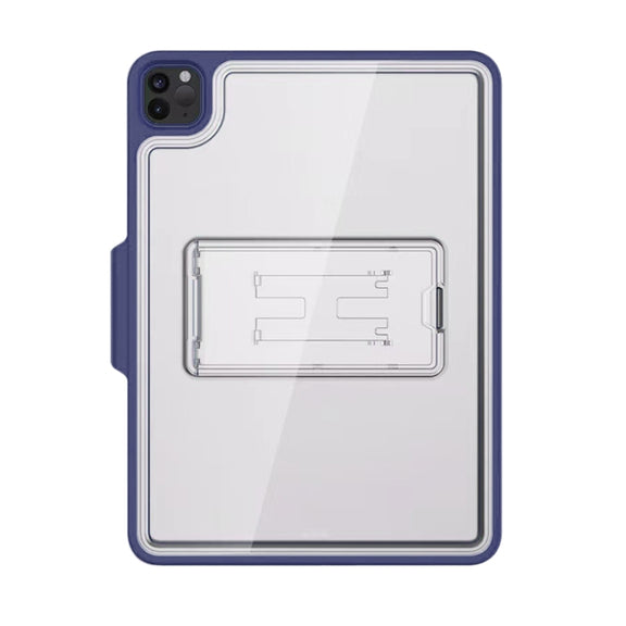 For iPad Pro 11 2022 / 2021 / 2020 / 2018 Mutural Transparent Holder Tablet Case(Navy Blue)