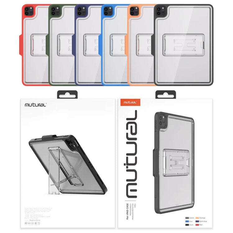For iPad Pro 11 2022 / 2021 / 2020 / 2018 Mutural Transparent Holder Tablet Case(Red)
