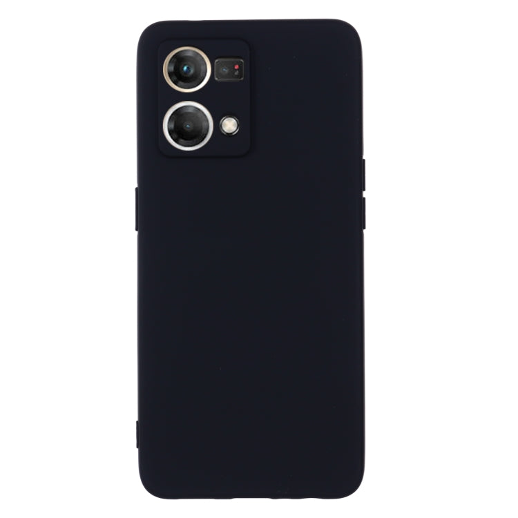 For OPPO Reno 7 4G Global/F21 Pro 4G Pure Color Liquid Silicone Shockproof Full Coverage Phone Case(Black)