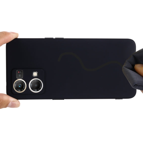 For OPPO Reno 7 4G Global/F21 Pro 4G Pure Color Liquid Silicone Shockproof Full Coverage Phone Case(Black)
