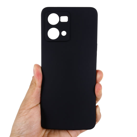 For OPPO Reno 7 4G Global/F21 Pro 4G Pure Color Liquid Silicone Shockproof Full Coverage Phone Case(Black)